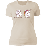 T-Shirts Ivory/ / S Before After Makeup Unicorn Women's Premium T-Shirt