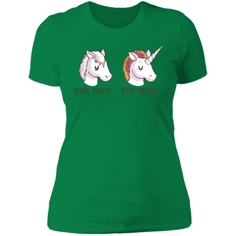 T-Shirts Kelly Green / S Before After Makeup Unicorn Women's Premium T-Shirt