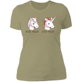 T-Shirts Light Olive / S Before After Makeup Unicorn Women's Premium T-Shirt