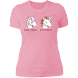 T-Shirts Light Pink / S Before After Makeup Unicorn Women's Premium T-Shirt