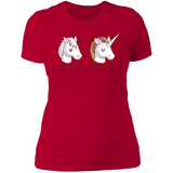 T-Shirts Red / S Before After Makeup Unicorn Women's Premium T-Shirt