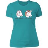 T-Shirts Tahiti Blue / S Before After Makeup Unicorn Women's Premium T-Shirt