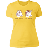 T-Shirts Vibrant Yellow / S Before After Makeup Unicorn Women's Premium T-Shirt