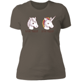 T-Shirts Warm Grey / S Before After Makeup Unicorn Women's Premium T-Shirt