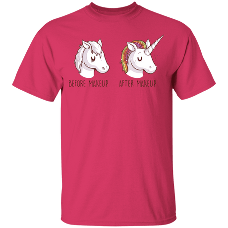 T-Shirts Heliconia / YXS Before After Makeup Unicorn Youth T-Shirt