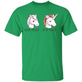 T-Shirts Irish Green / YXS Before After Makeup Unicorn Youth T-Shirt