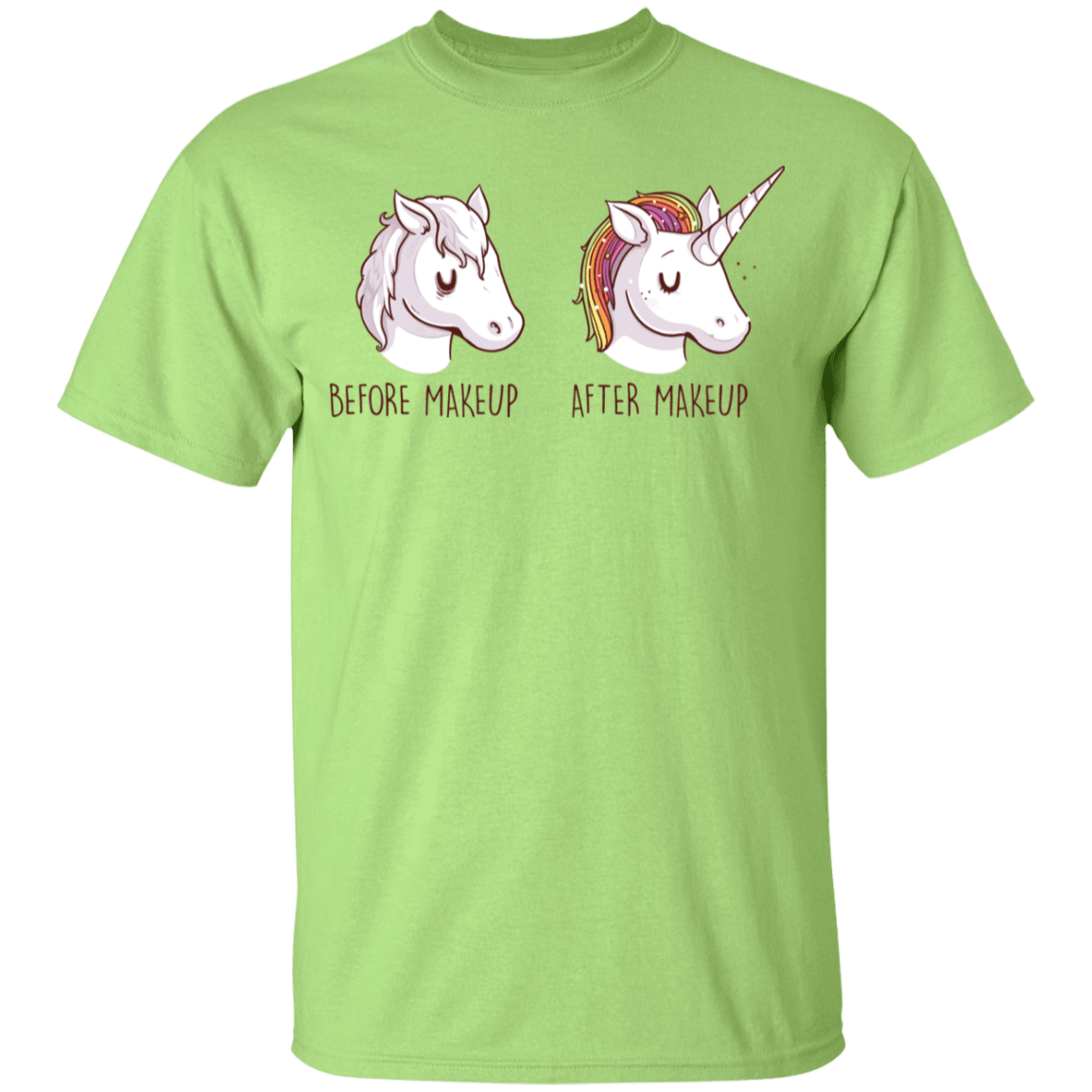 T-Shirts Mint Green / YXS Before After Makeup Unicorn Youth T-Shirt
