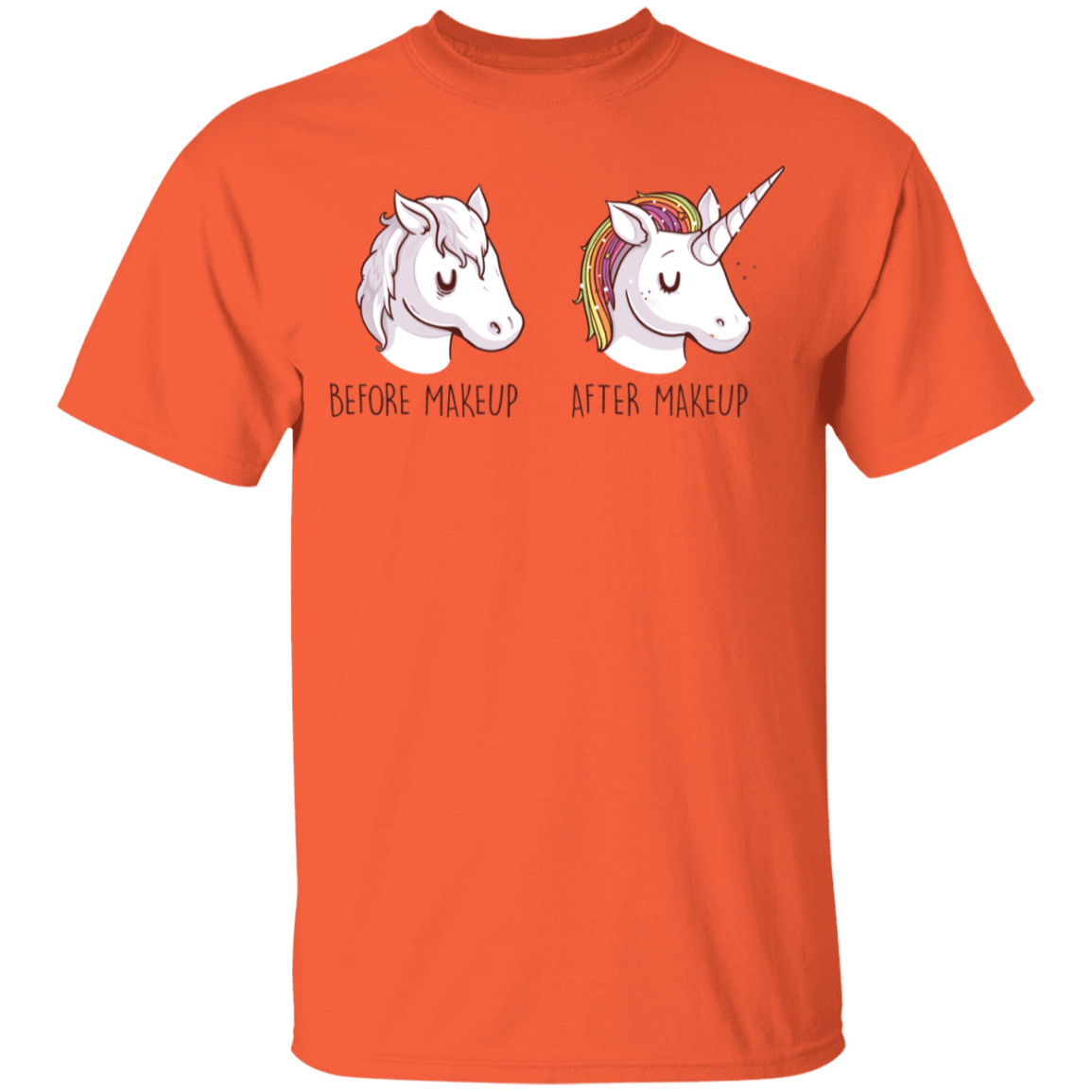 T-Shirts Orange / YXS Before After Makeup Unicorn Youth T-Shirt