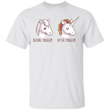 T-Shirts White / YXS Before After Makeup Unicorn Youth T-Shirt