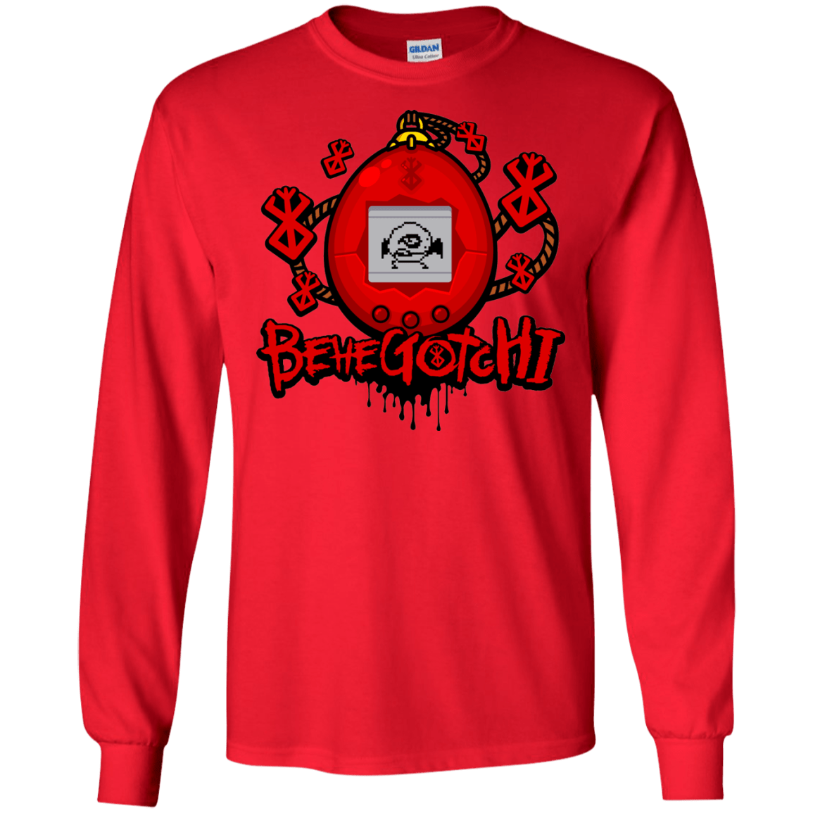 T-Shirts Red / S BeheGotchi Men's Long Sleeve T-Shirt