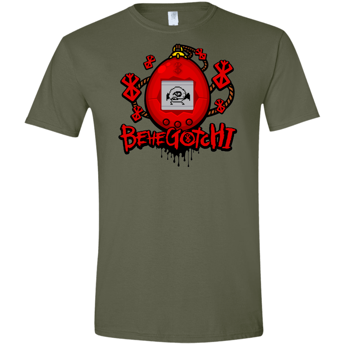 T-Shirts Military Green / S BeheGotchi Men's Semi-Fitted Softstyle