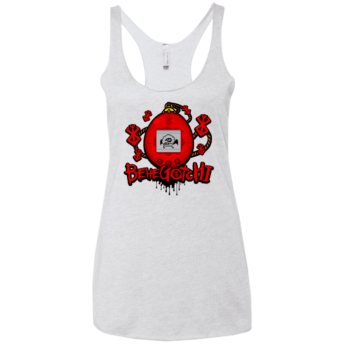 T-Shirts Heather White / X-Small BeheGotchi Women's Triblend Racerback Tank