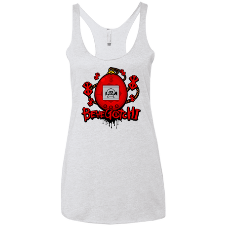 T-Shirts Heather White / X-Small BeheGotchi Women's Triblend Racerback Tank