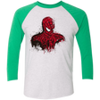 T-Shirts Heather White/Envy / X-Small Behind The Mask Men's Triblend 3/4 Sleeve