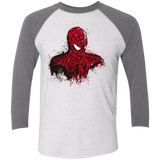 T-Shirts Heather White/Premium Heather / X-Small Behind The Mask Men's Triblend 3/4 Sleeve