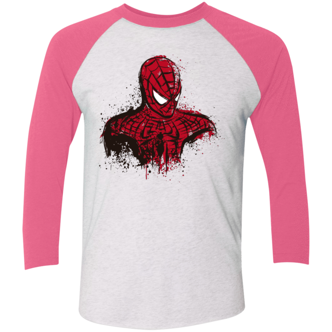 T-Shirts Heather White/Vintage Pink / X-Small Behind The Mask Men's Triblend 3/4 Sleeve