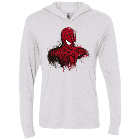 T-Shirts Heather White / X-Small Behind The Mask Triblend Long Sleeve Hoodie Tee