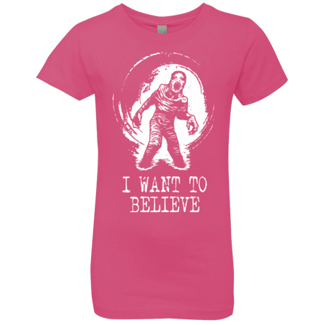 T-Shirts Hot Pink / YXS Believe in Flukeman Girls Premium T-Shirt