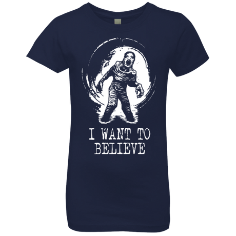T-Shirts Midnight Navy / YXS Believe in Flukeman Girls Premium T-Shirt
