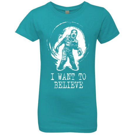 T-Shirts Tahiti Blue / YXS Believe in Flukeman Girls Premium T-Shirt