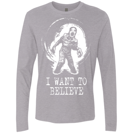 T-Shirts Heather Grey / Small Believe in Flukeman Men's Premium Long Sleeve