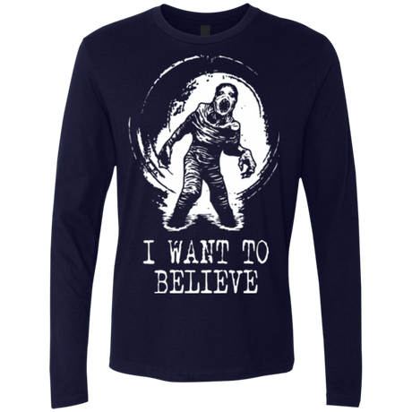 T-Shirts Midnight Navy / Small Believe in Flukeman Men's Premium Long Sleeve