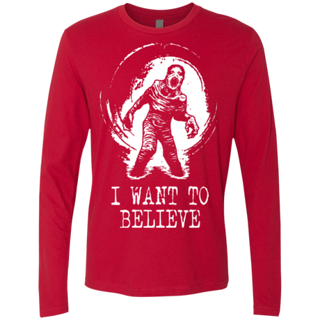 T-Shirts Red / Small Believe in Flukeman Men's Premium Long Sleeve