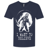 T-Shirts Midnight Navy / X-Small Believe in Flukeman Men's Premium V-Neck