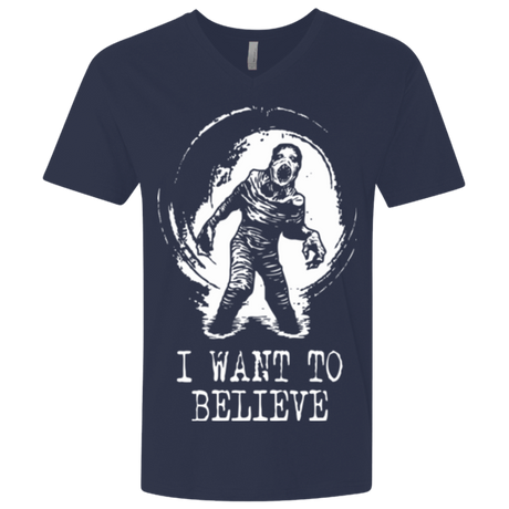 T-Shirts Midnight Navy / X-Small Believe in Flukeman Men's Premium V-Neck