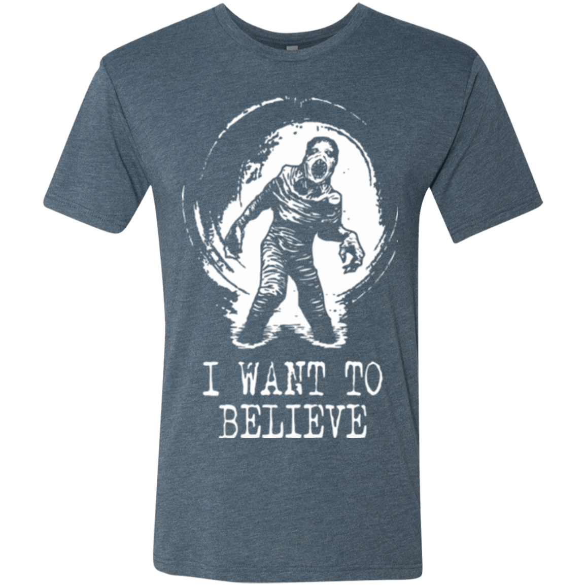 T-Shirts Indigo / Small Believe in Flukeman Men's Triblend T-Shirt