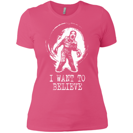 T-Shirts Hot Pink / X-Small Believe in Flukeman Women's Premium T-Shirt