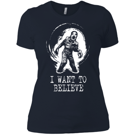 T-Shirts Midnight Navy / X-Small Believe in Flukeman Women's Premium T-Shirt
