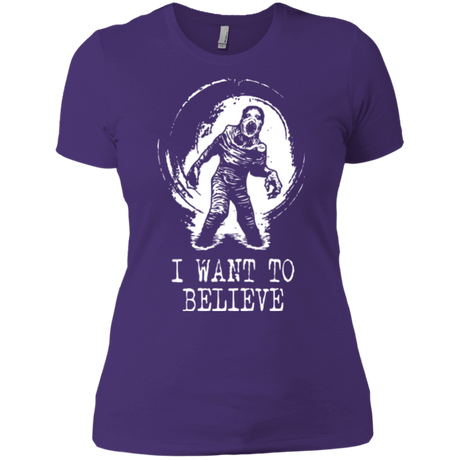 T-Shirts Purple / X-Small Believe in Flukeman Women's Premium T-Shirt