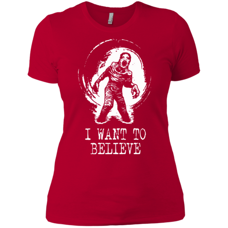 T-Shirts Red / X-Small Believe in Flukeman Women's Premium T-Shirt