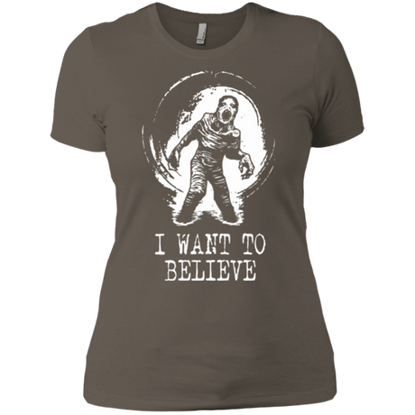 T-Shirts Warm Grey / X-Small Believe in Flukeman Women's Premium T-Shirt