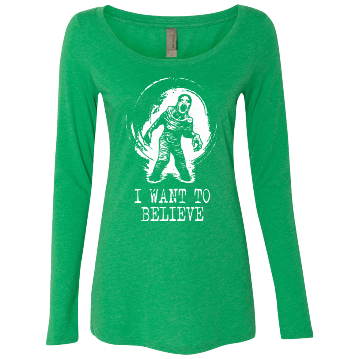 T-Shirts Envy / Small Believe in Flukeman Women's Triblend Long Sleeve Shirt