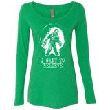 T-Shirts Envy / Small Believe in Flukeman Women's Triblend Long Sleeve Shirt