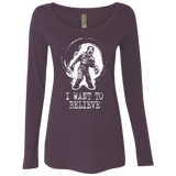 T-Shirts Vintage Purple / Small Believe in Flukeman Women's Triblend Long Sleeve Shirt