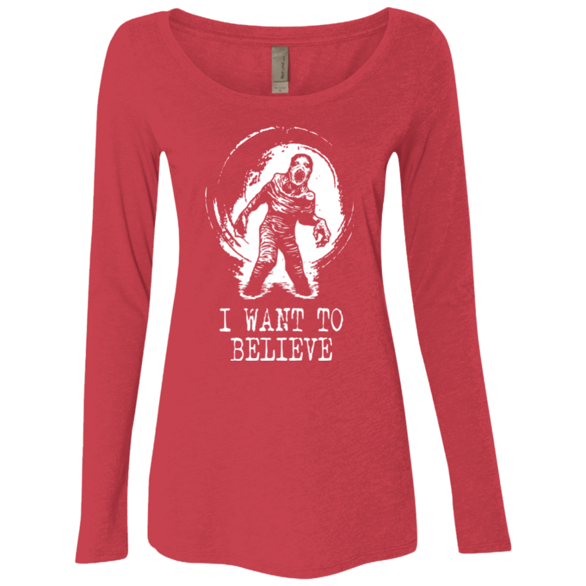 T-Shirts Vintage Red / Small Believe in Flukeman Women's Triblend Long Sleeve Shirt