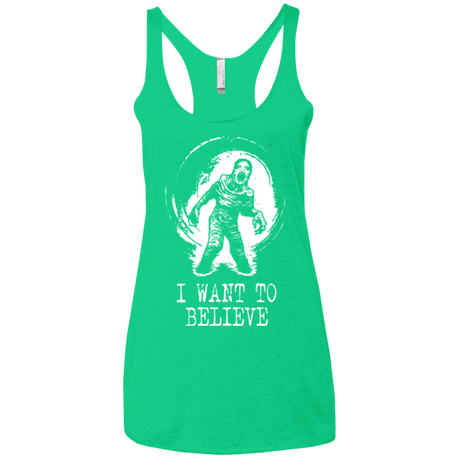 T-Shirts Envy / X-Small Believe in Flukeman Women's Triblend Racerback Tank