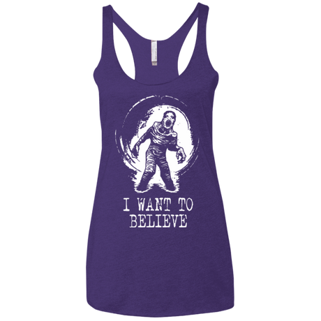 T-Shirts Purple / X-Small Believe in Flukeman Women's Triblend Racerback Tank