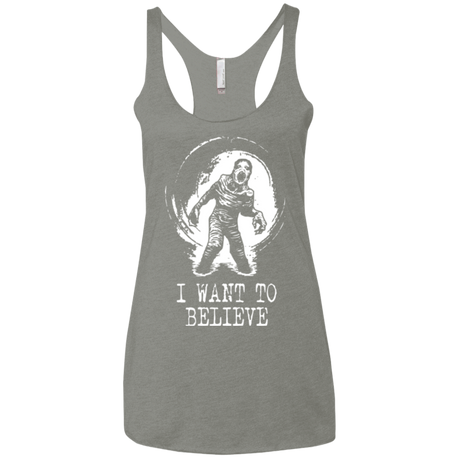 T-Shirts Venetian Grey / X-Small Believe in Flukeman Women's Triblend Racerback Tank
