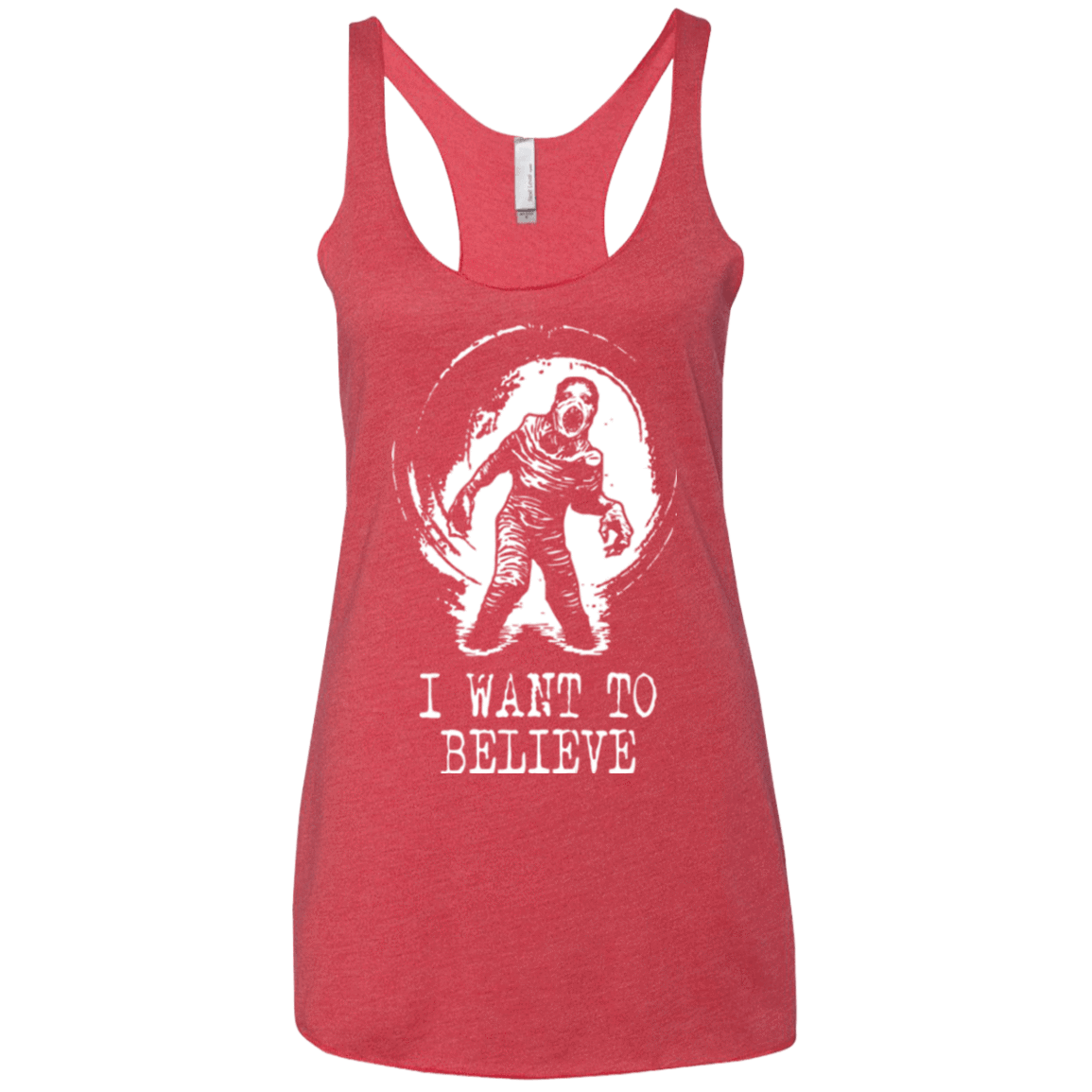 T-Shirts Vintage Red / X-Small Believe in Flukeman Women's Triblend Racerback Tank