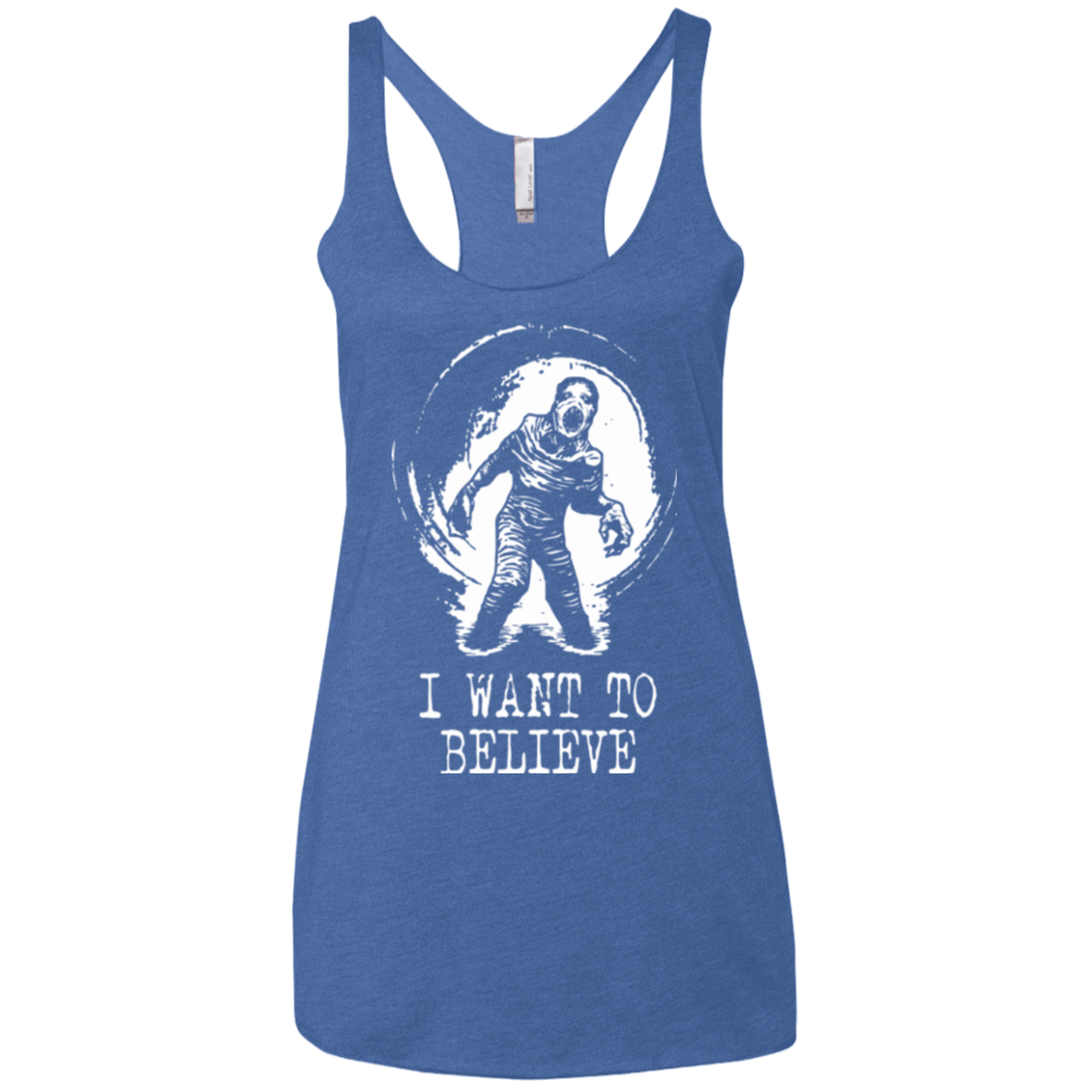 T-Shirts Vintage Royal / X-Small Believe in Flukeman Women's Triblend Racerback Tank