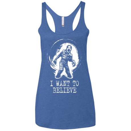 T-Shirts Vintage Royal / X-Small Believe in Flukeman Women's Triblend Racerback Tank