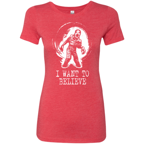 T-Shirts Vintage Red / Small Believe in Flukeman Women's Triblend T-Shirt