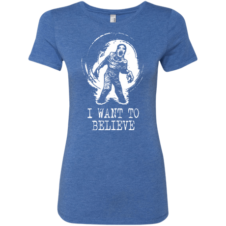 T-Shirts Vintage Royal / Small Believe in Flukeman Women's Triblend T-Shirt