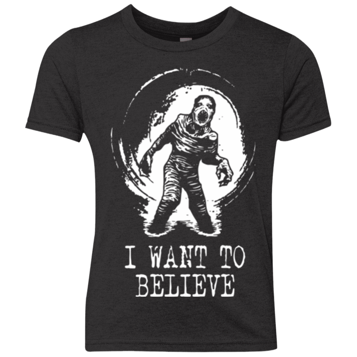 T-Shirts Vintage Black / YXS Believe in Flukeman Youth Triblend T-Shirt