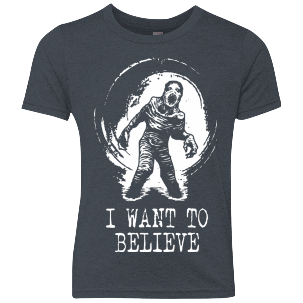 T-Shirts Vintage Navy / YXS Believe in Flukeman Youth Triblend T-Shirt