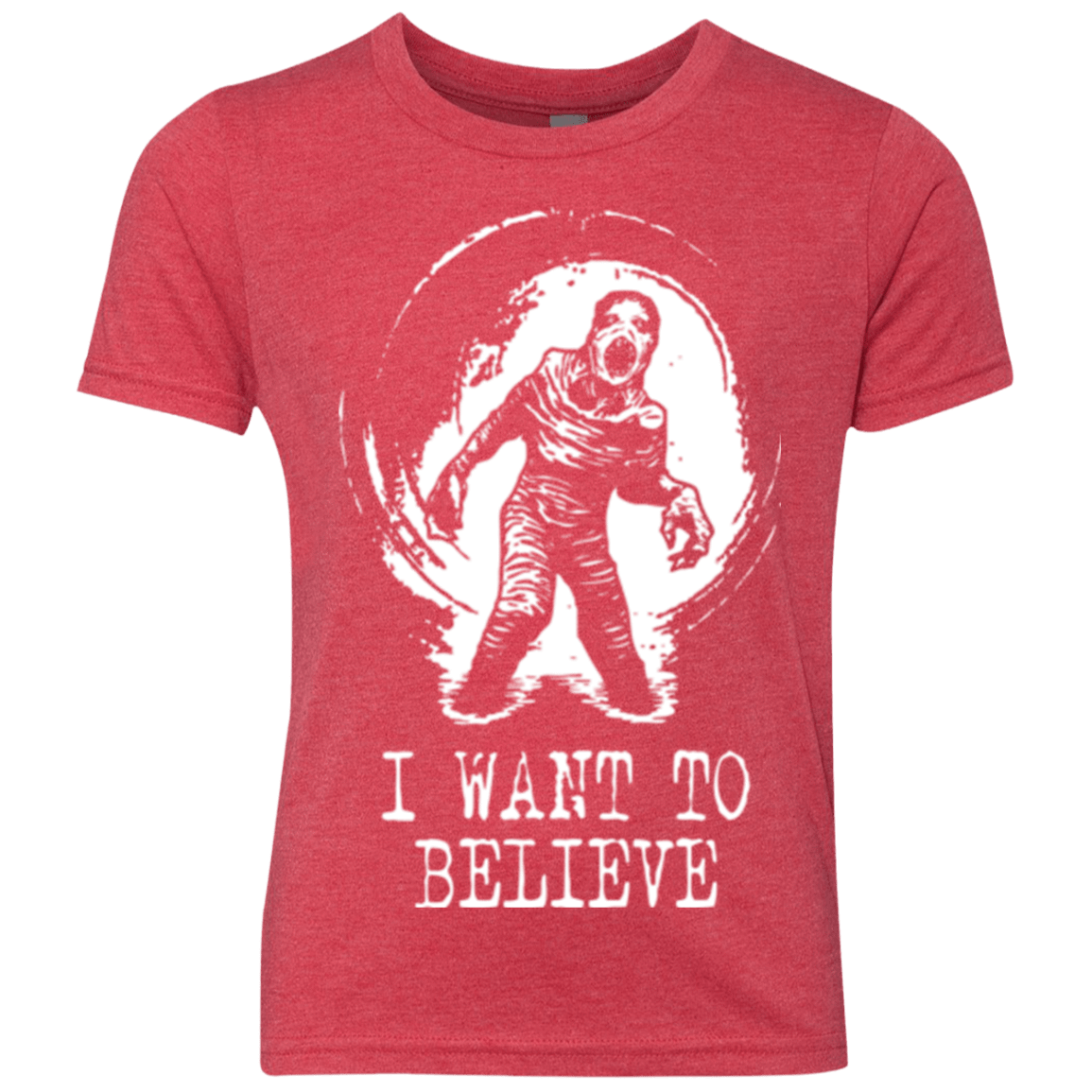 T-Shirts Vintage Red / YXS Believe in Flukeman Youth Triblend T-Shirt